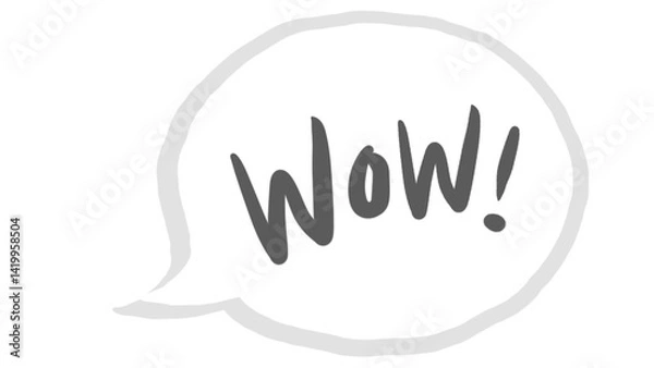 Fototapeta the word "WOW!" in a speech bubble, capturing surprise and excitement. Perfect for projects that convey enthusiasm, positivity, and engaging communication.