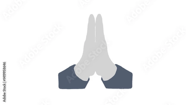 Fototapeta A serene illustration of hands in a prayer position, symbolizing gratitude, spirituality, and mindfulness. Perfect for wellness, meditation, and religious themes in various projects.