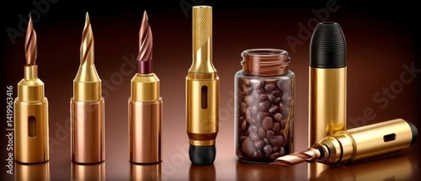 Fototapeta Crafting intricate pen nibs workshop product photography studio setting close-up artistry and precision