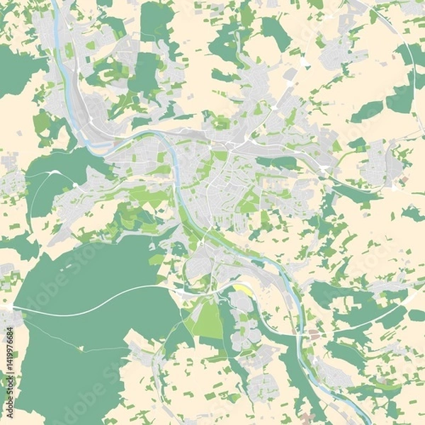 Obraz City map of Würzburg, Germany