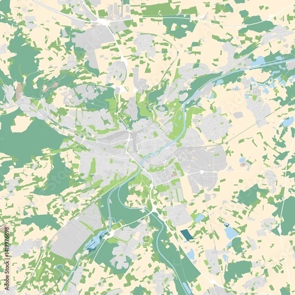 Obraz City map of Ulm, Germany