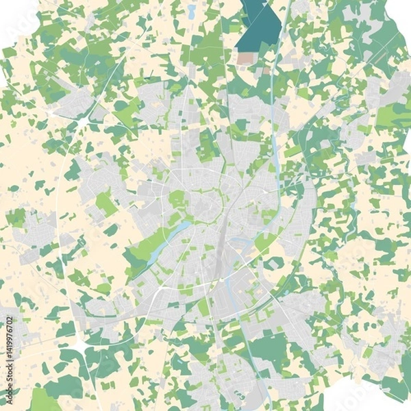 Obraz City map of Münster, Germany