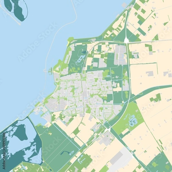 Obraz City map of Lelystad, Netherlands