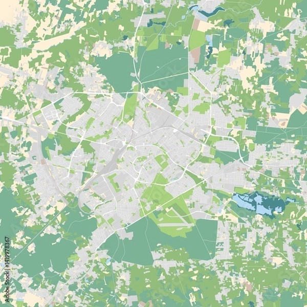 Obraz City map of Bialystok, Poland