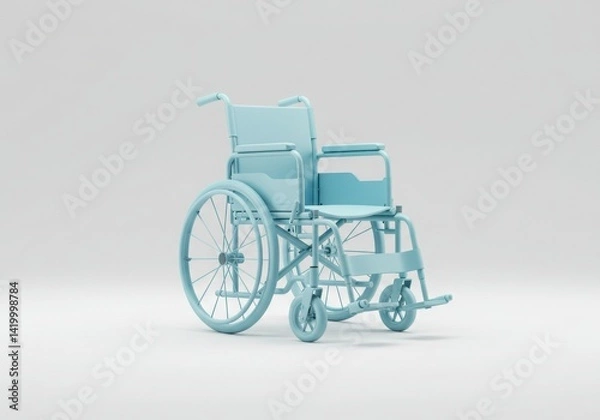 Obraz A light blue wheelchair on a white background 