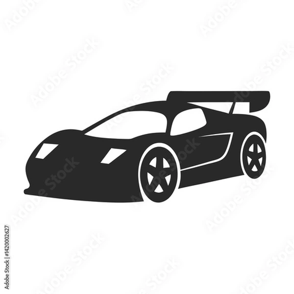 Fototapeta Racing Car vector silhouette illustration isolated on white background
