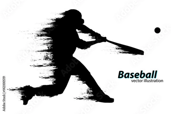 Obraz Sylwetka gracza w baseball. Ilustracji wektorowych