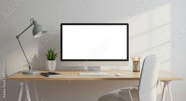 Fototapeta Abstract landscape with lines suggesting mountains and a pastel colored sky.