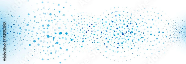 Obraz Blue Gradient Hexagonal Dots Pattern on White Abstract Background