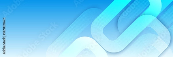 Fototapeta Abstract Blue Technology Curve Lines on Gradient Background