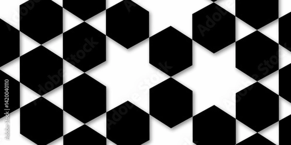 Fototapeta  vector illustration featuring a diagonal arrangement of overlapping large black circles on a white background. Each black circle contains three thin, white, concentric arcs on the upper righ