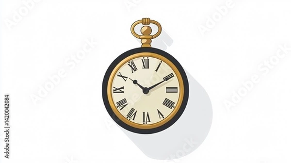 Fototapeta Elegant Pocket Watch Icon for Timepieces Trends in Vector Design