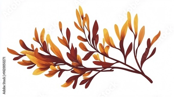 Obraz Seaweed Vector Isolated 2D Flat Vector Illustration