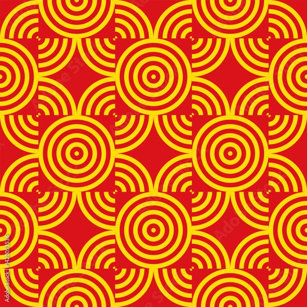 Fototapeta catalonia flag circle pattern. geometric background for decoration. vector illustration