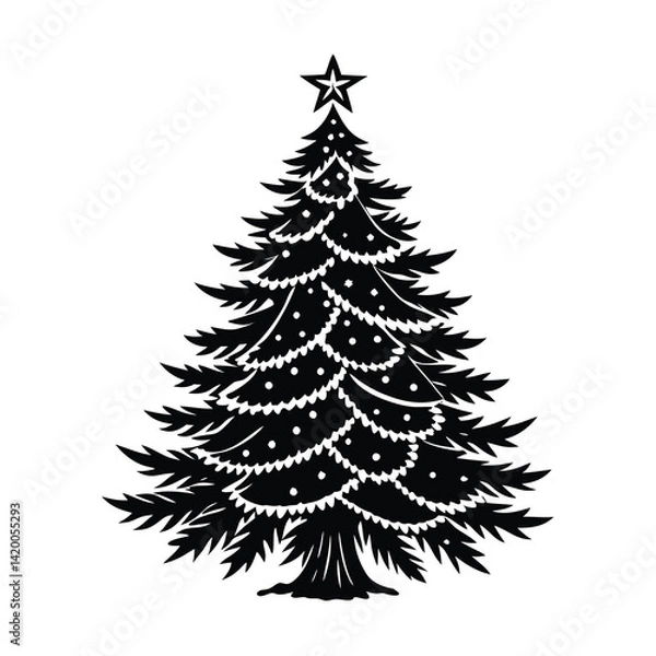 Fototapeta christmas tree vector illustration
