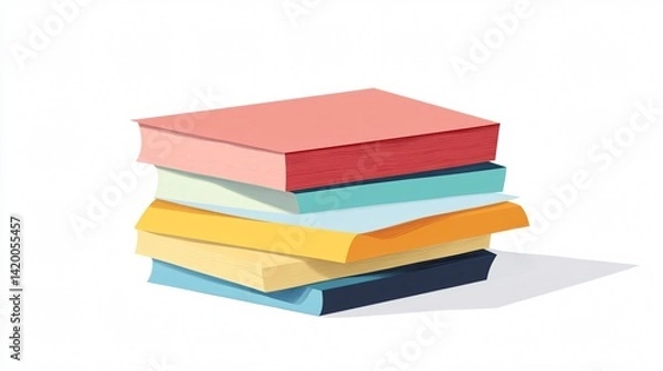 Fototapeta Professional Stack of Paper Vector Illustration Isolated on White Background