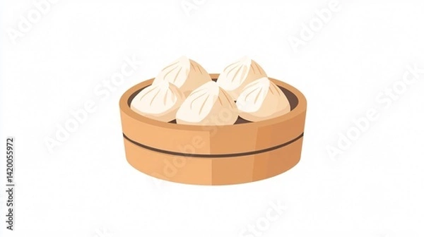 Fototapeta Steamed Dumplings Icon Isolated on Transparent Background