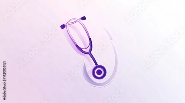 Fototapeta Professional Stethoscope Icon in 2D Flat Vector Isolated Design