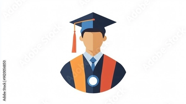 Fototapeta Flat Icon Vector for Student Graduation in 2D - Single image usage