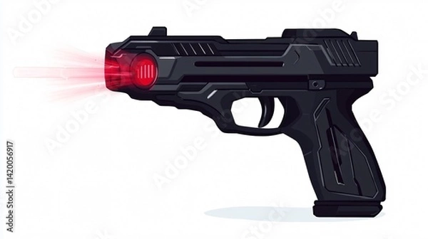 Fototapeta Stun Gun Vector Illustration for Professional Use in Security Services and Self-Defense Training