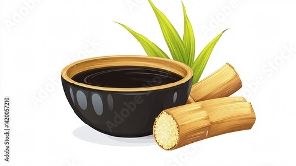 Fototapeta Sugarcane Molasses Vector Isolated Illustration for Creative Design Projects