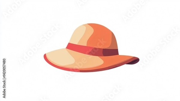 Fototapeta Sun Hat Icon Vector - Isolated One Single 2D Flat Vector