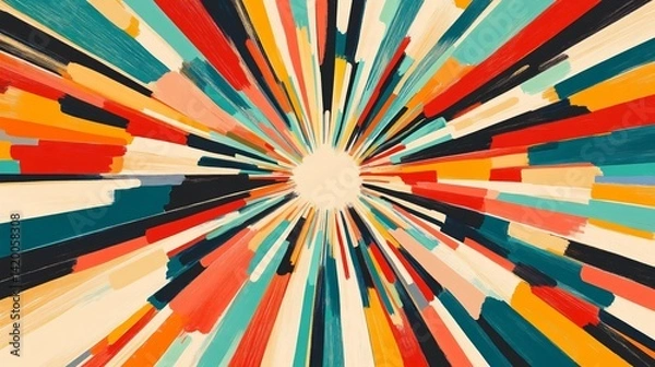 Fototapeta Sunburst Retro Background Vector for Design Projects