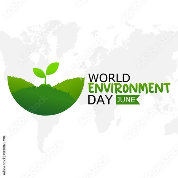 Fototapeta Vector graphic of World Environment Day for World Environment Day celebration.