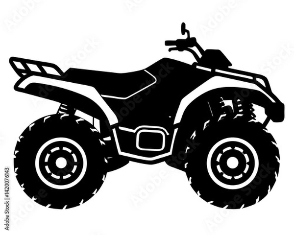 Fototapeta ATV Quad bike vector silhouette illustration isolated on white background
