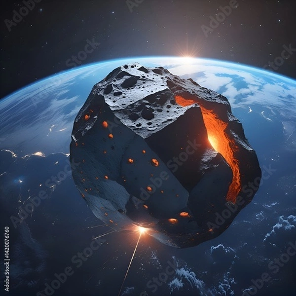 Obraz meteorite flies past Earth