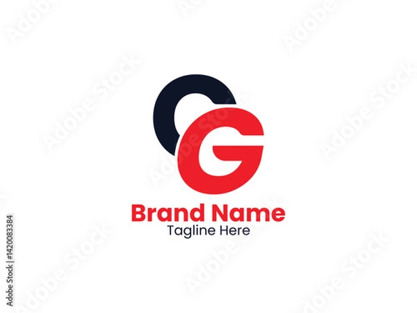 Fototapeta Creative modern initial letter CG logo vector