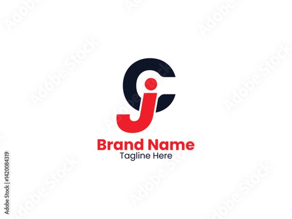 Fototapeta Creative modern initial letter CJ logo vector