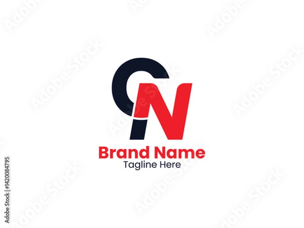 Fototapeta Creative modern initial letter CN logo vector