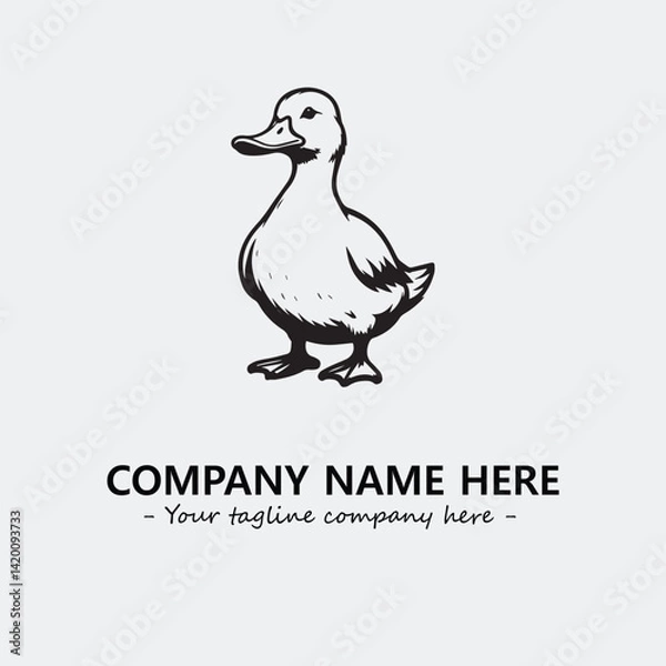Obraz Duck illustration black and white for logo company vector image
