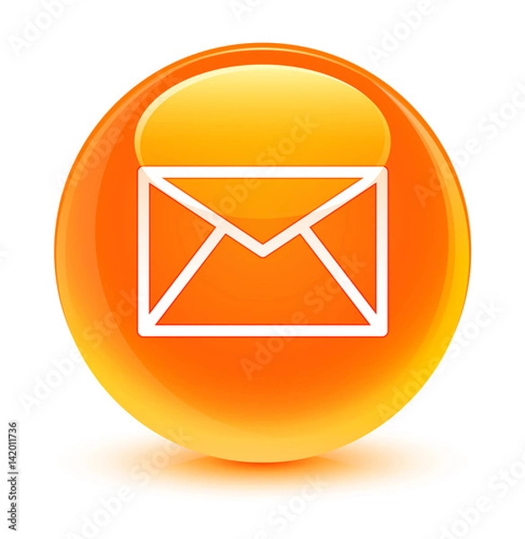 Obraz Email icon glassy orange round button