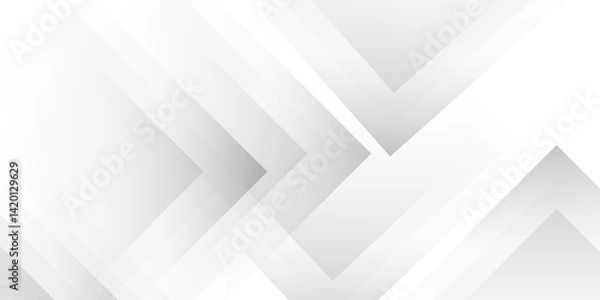 Obraz Abstract modern white design features subtle shadows . Modern white and gray technology concept diamond triangle geometric line background . abstract tech banner design. Graphic design element stripe
