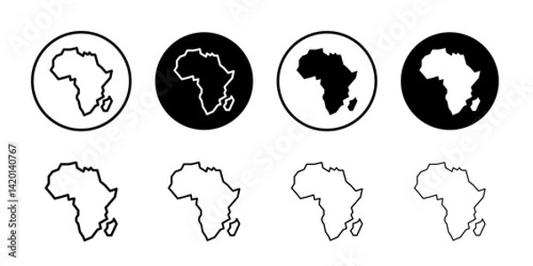 Obraz africa map icon Flat simple outline set