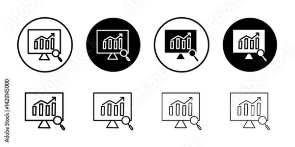 Fototapeta data analysis icon Flat simple outline set