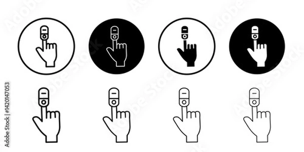 Fototapeta Fingertip pulse oximeter icon Flat simple outline set