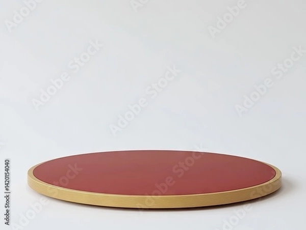 Fototapeta Round red platform on white background