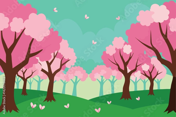 Obraz spring tree with pink flowers