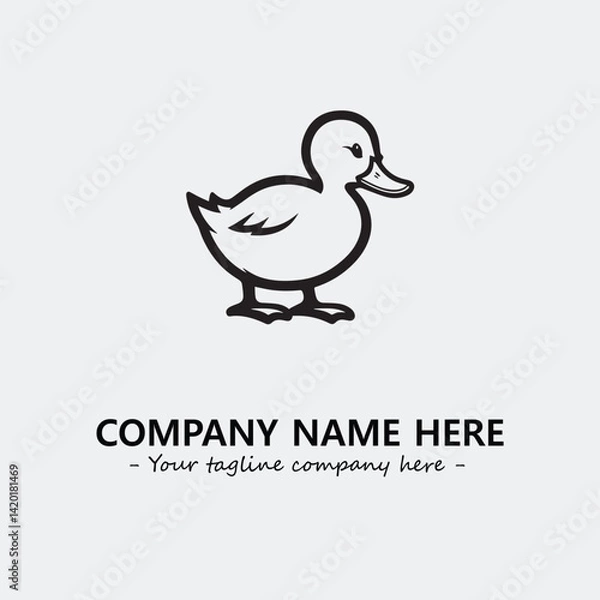 Obraz Duck illustration black and white for logo company vector image
