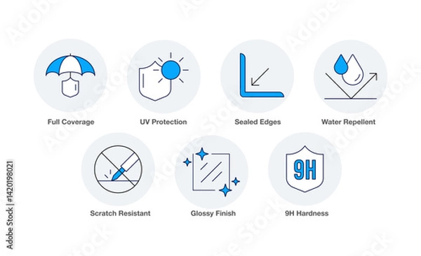 Fototapeta Smartphone Coating Solutions. Scratch Resistant, Water Repellent, UV Protection, Glossy Finish, Full Coverage, Sealed Edges, 9H Hardness