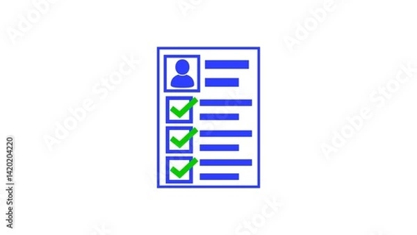 Fototapeta profile check mark clip board illustration on white background.