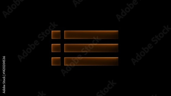 Fototapeta neon menu buttons icon illustration on black background.