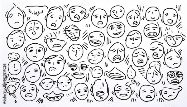 Obraz Various emotions expressed with sharp lines