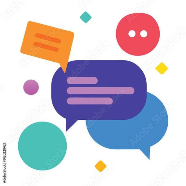 Fototapeta Chat Messaging Icons Modern Flat Style
