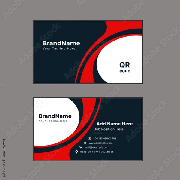 Obraz Creative and clean corporate business card template. Vector illustration. Stationery design 