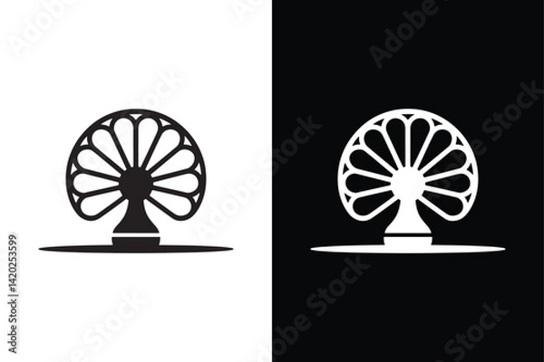 Fototapeta Fan icon vector on White Background ,Vector Art Illustration on white background.