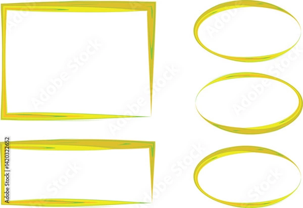 Obraz yellow colorful pattern abstract borders set vector